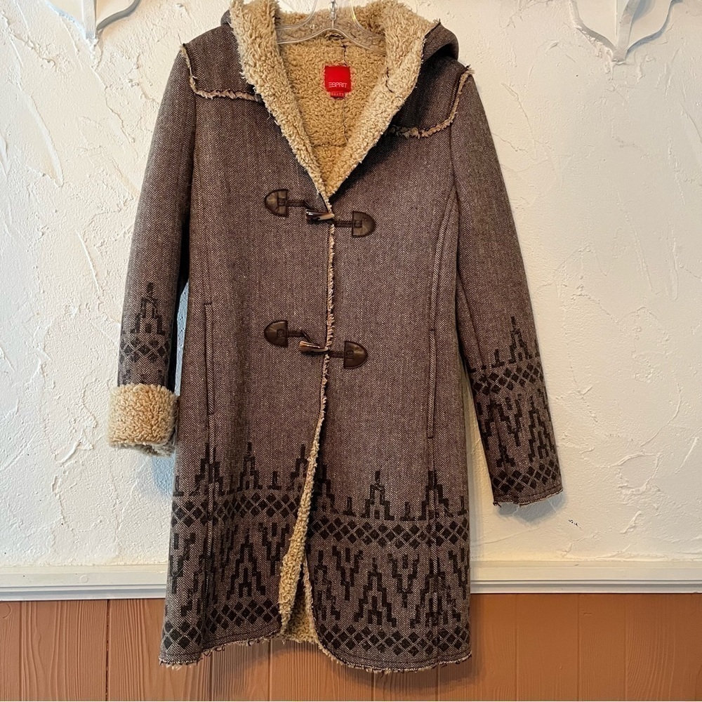 Esprit Wool Hooded Coat Size 8